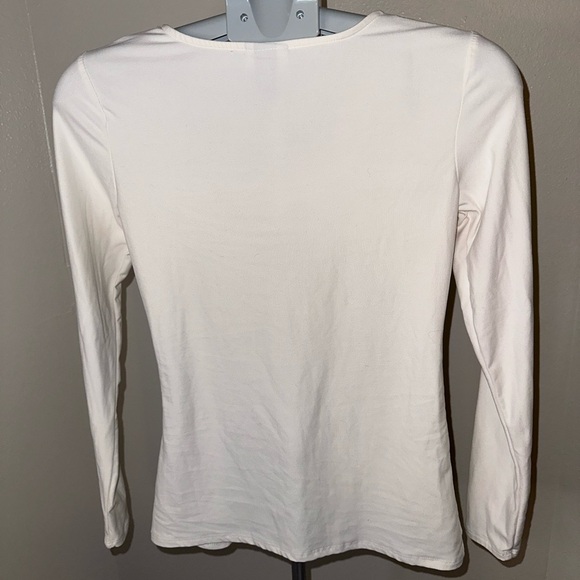 Daytrip Cream Lace-Up Women's Blouse - Picture 4 of 4